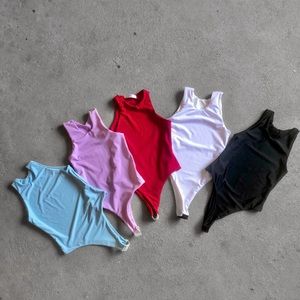 Bodysuits available, colors: White, black, red, baby blue, beige, dusty pink